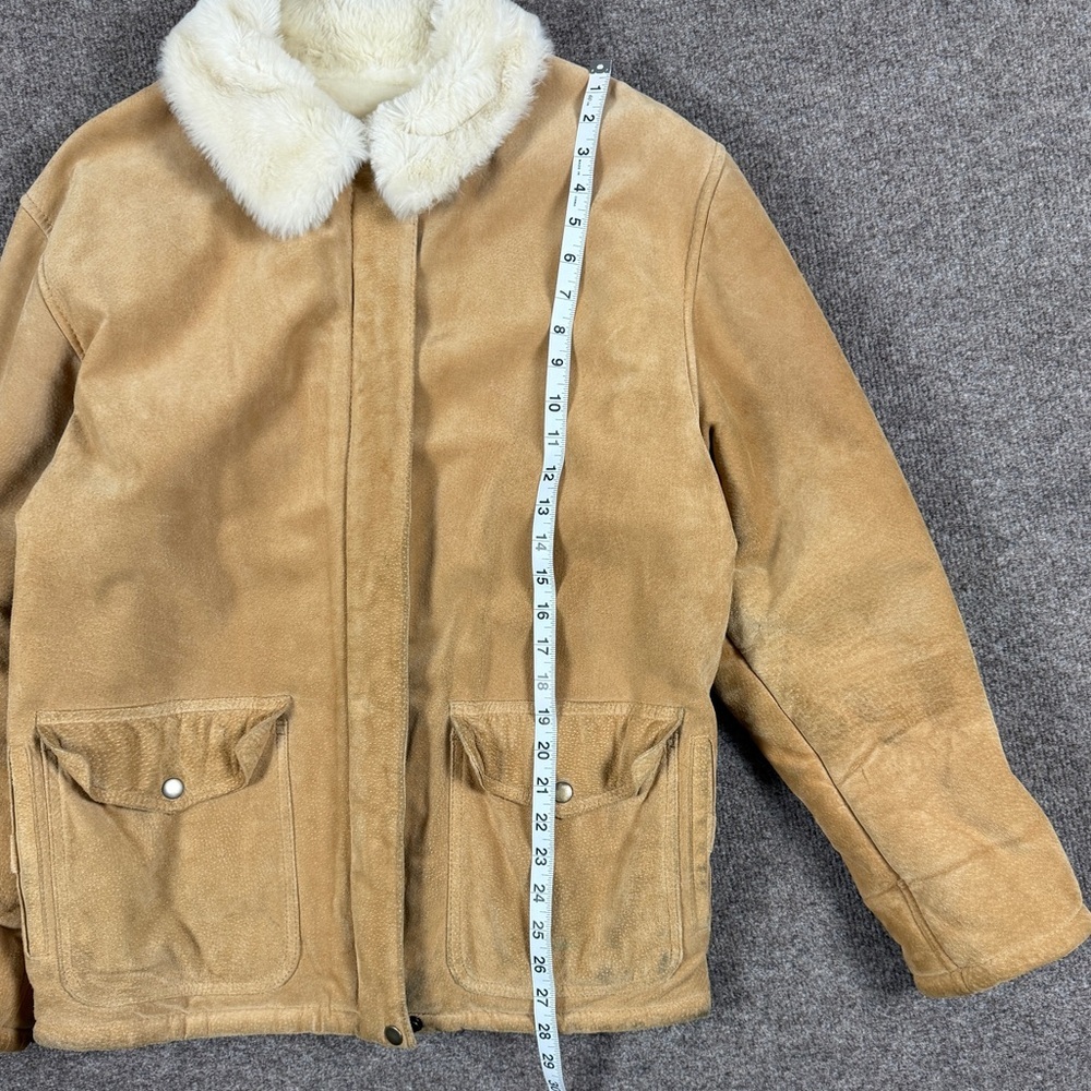 J Percy Marvin Richards Suede Leather Chore Barn Jacket Fur Lined Coat Women’s M - Picture 11 of 12
